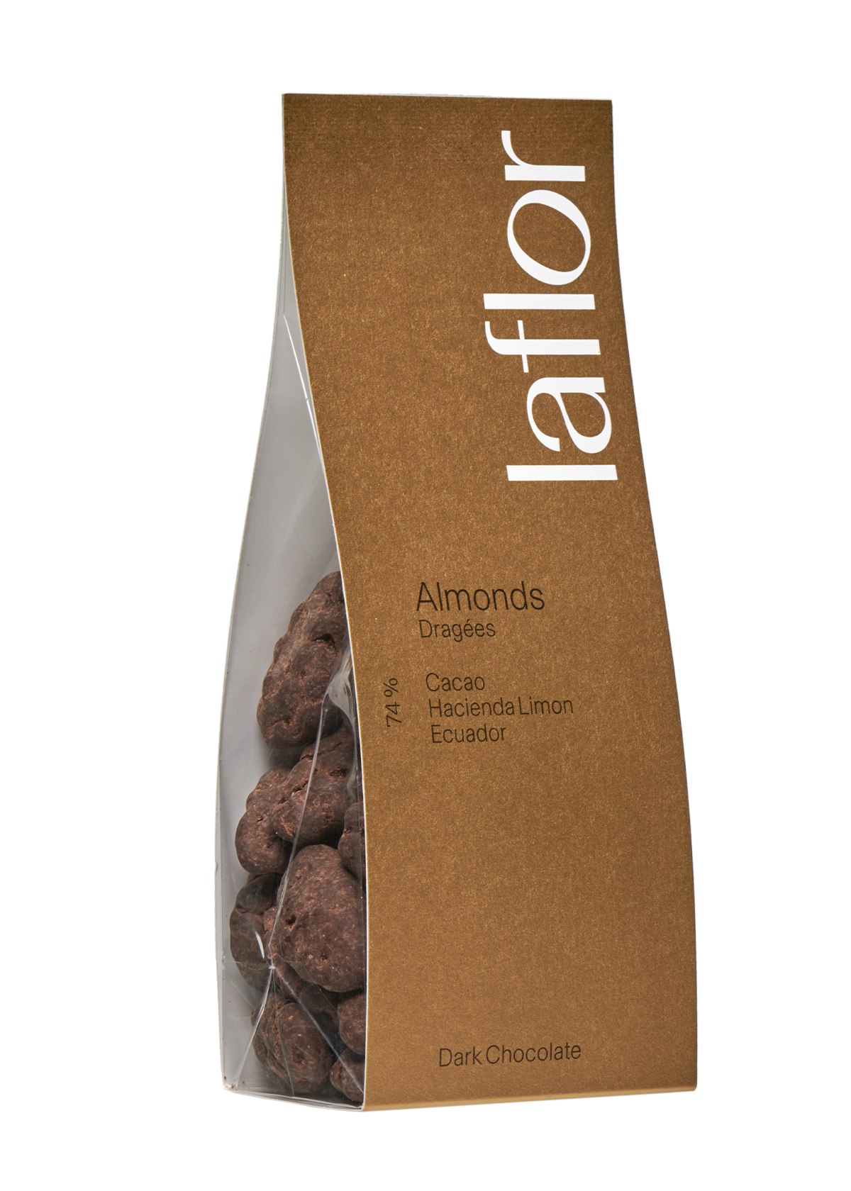 Almonds Dragées, cubiertas en Hacienda Limón, Ecuador, 74% Cacao, Dark Chocolate
