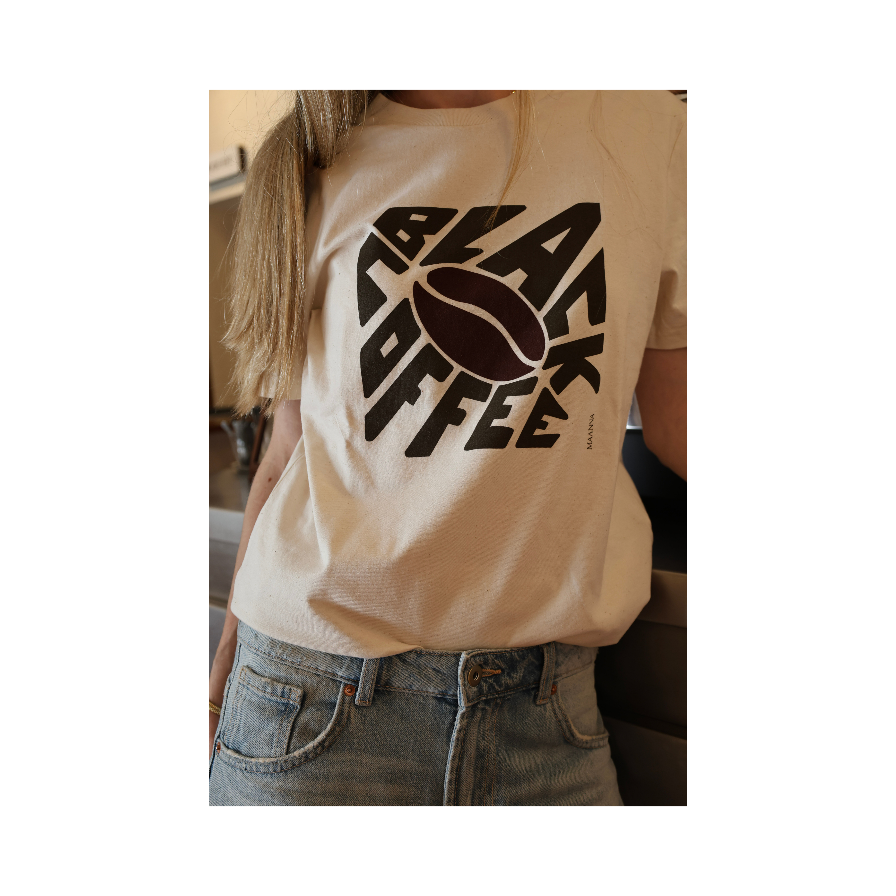 BLACK COFFEE by Maanna t-shirt. Organic cotton.